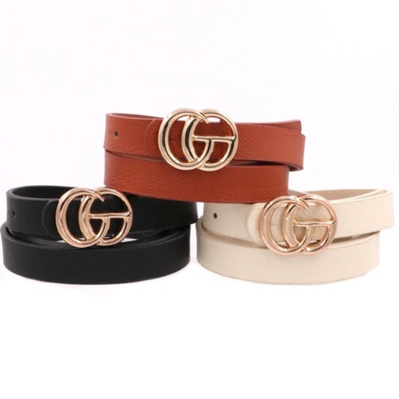 Brown chic vegan skinny belt - Picture 3 of 3